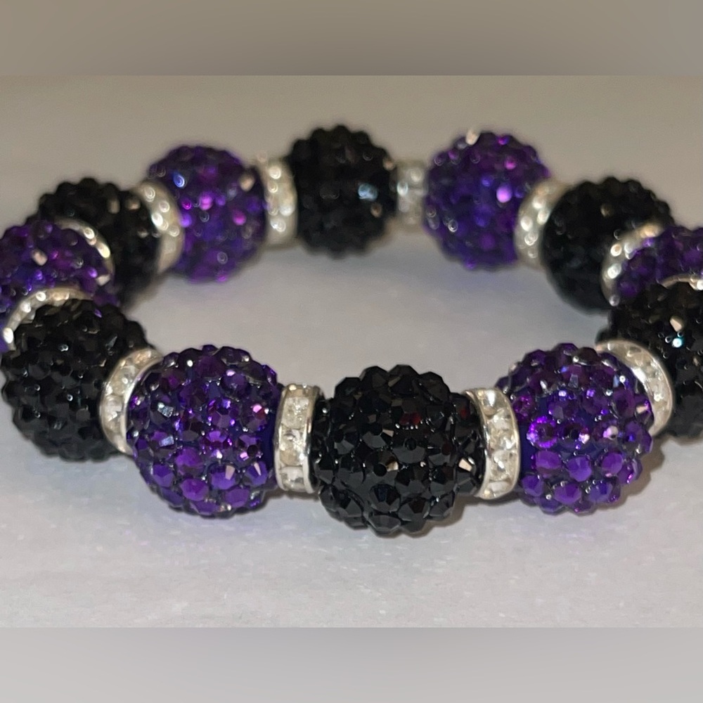 Purple N Black Chunky Bracelets